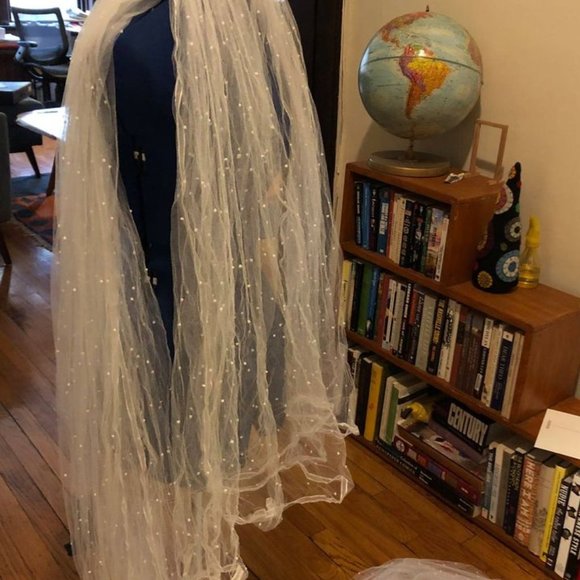 Bridal Veil - 2 Tier Cathedral Length with Swiss Dot detail